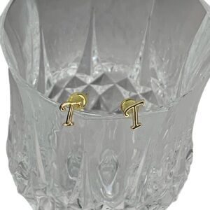 Gold T earrings